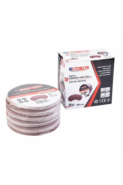 Baytec Zımpara Pedi Cırtlı 180mm 80Kum MK0248 6194-1 ADET