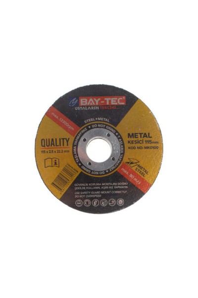Baytec Metal Kesici 115X2.5X22mm MK0100 WKPTAS001 0225 3117