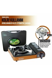 Orcamp Portatif Ocak Köşeli Eloksal Plastik Çantalı Turuncu CK-505 TURUNCU 7937