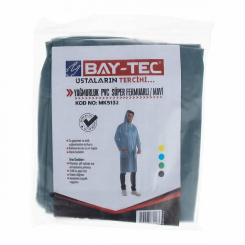 Baytec Yağmurluk PVC Fermuarlı Süper Mavi MK5132 2163