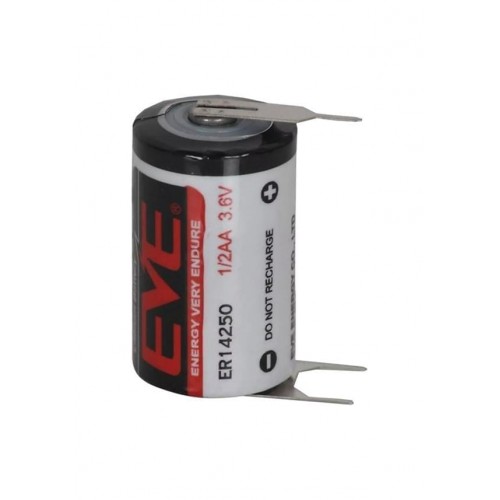 EVE ER14250 1/2AA 3.6V Lityum Pil 3 Ayaklı