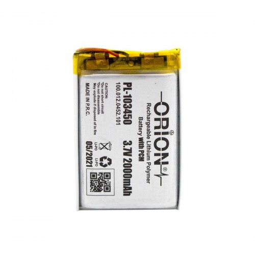 Orion 103450 3.7V 2000 mAh Şarj Edilebilir Lityum Polimer Pil - BMS'Li