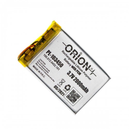 Orion 103450 3.7V 2000 mAh Şarj Edilebilir Lityum Polimer Pil - BMS'Li