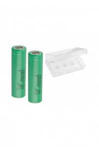 Samsung INR18650-25R 2500 mAh 3.7 V Li-Ion Şarj Edilebilir Pil 2'li + 1 Adet 2'li Pil Kutusu Set