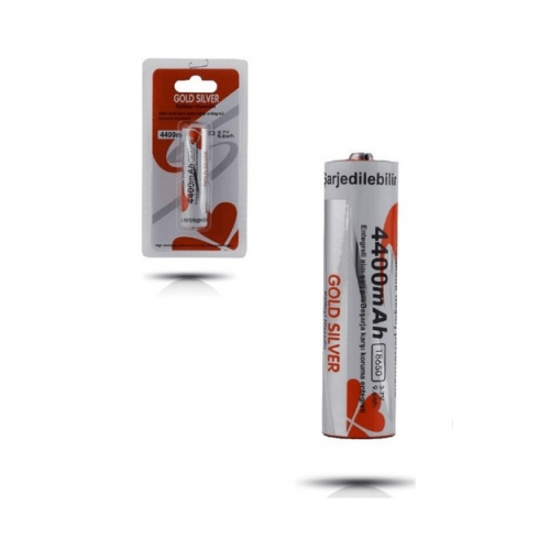 GOLD SİLVER 18650 3,7V 4400mAh Şarj edilebilir Fener - Lamba ve Radyo pili ( BAŞLIKLI )