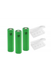 Sony ( Murata ) VTC5 18650 3.7V 2600mAh 30A Li-ion Şarj EdilebilirPil 3 Adet Pil + 2 Adet Pil Kutusu