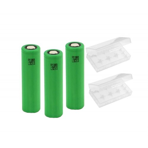 Sony ( Murata ) VTC5 18650 3.7V 2600mAh 30A Li-ion Şarj EdilebilirPil 3 Adet Pil + 2 Adet Pil Kutusu