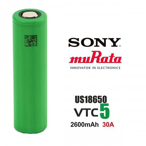 Sony ( Murata ) VTC5 18650 3.7V 2600mAh 30A Li-ion Şarj Edilebilir Pil
