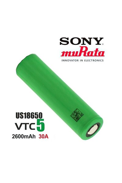 Sony ( Murata ) VTC5 18650 3.7V 2600mAh 30A Li-ion Şarj Edilebilir Pil