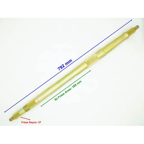 ATV YUKİ LEOPAR 250 UYUMLU AKS DİFRANSİYELLİ 792 mm 27 FREZE ÖM