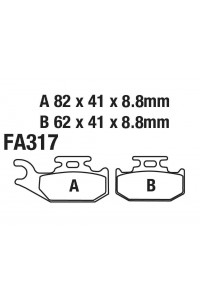 ARKA FREN DİSK BALATASI FA317 ATV CF MOTO 550 SUZUKİ LT-A 500 BOMBARDİE CAN-AM CANNONDALE JOHN DEERE UYUMLU 