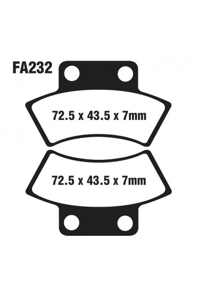 PARK FREN DİSK BALATASI FA232 ATV CF MOTO 500-625 POLARİS QUADZILLA JORDAN UYUMLU 