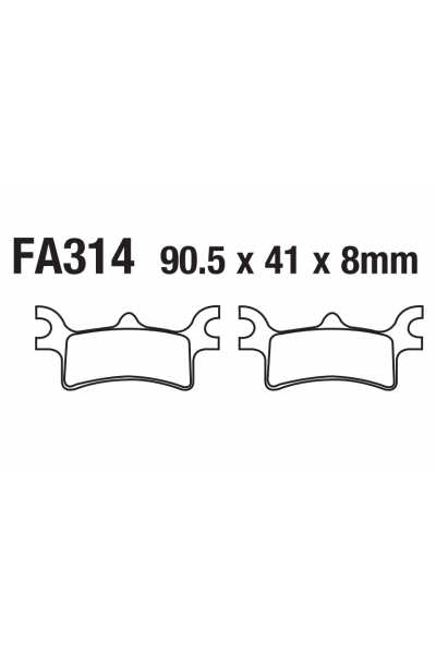 ÖN FREN DİSK BALATASI FA314 ATV POLARİS MAGNUM 325-500 SPORTSMAN 400-450-500-600-700-800 UYUMLU 