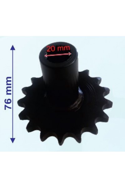 ATV KANUNİ UYUMLU ÖN DİŞLİ 530-17T İÇ 20 mm UZUNLUK 75,5 mm TM ÖM