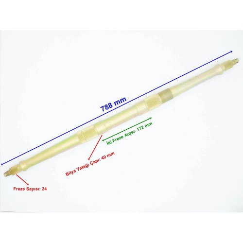 ATV KYMCO 250 UYUMLU AKS 788 mm TEK YİVLİ BİLYA YATAĞI 40 mm SOL YİV EM 24 FREZE ÖM