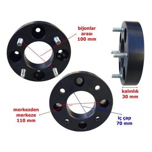 ATV LX200 UYUMLU TEKER PORYA UZATMASI 30 mm 4-4 CİVATA