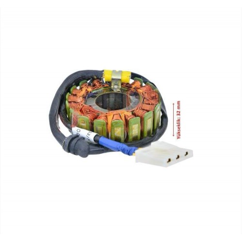 BAJAJ PULSAR NS200 UYUMLU STATÖR 18 Lİ BEZSİZ 35-93-32 mm 3D 3K İTH