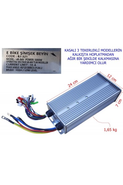 E-BİS HIZ KONTROL CDİ AKILLI BEYİN 48V - 84V 5000W 55A GENİŞ KASA