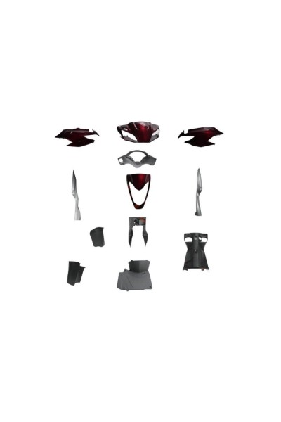 ACTİVA 125 S UYUMLU KAPORTA SETİ BORDO EM 12 PARÇA