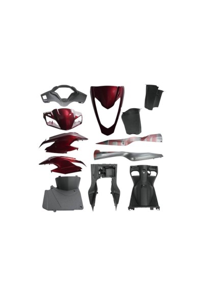 ACTİVA 125 S UYUMLU KAPORTA SETİ BORDO YM 12 PARÇA