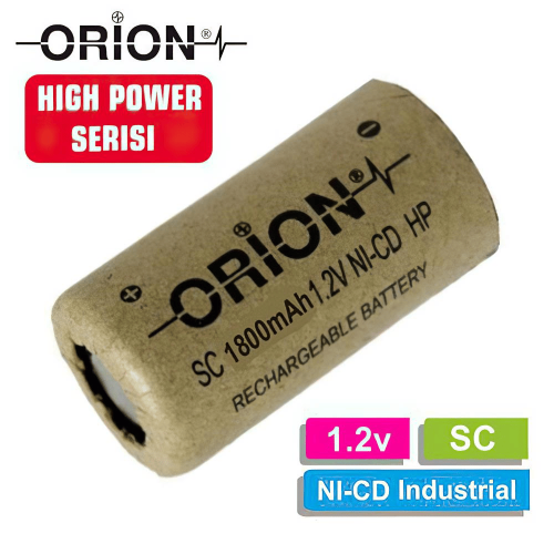 Orion 1.2V Ni-Cd SC 1800mAh Şarj Edilebilir Pil - HP