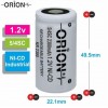 Orion 1.2V Ni-Cd 5/4SC 2300mAh Şarj Edilebilir Pil