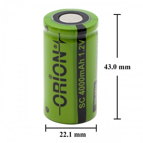 Orion 1.2V Ni-Mh SC 4000mAh Şarj Edilebilir Pil