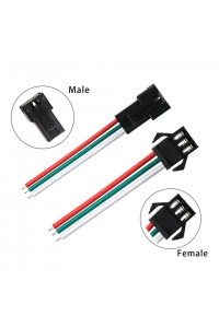 3 PİN JST 3P KABLOLU KONNEKTÖR ERKEK DİŞİ TAKIM 14cm