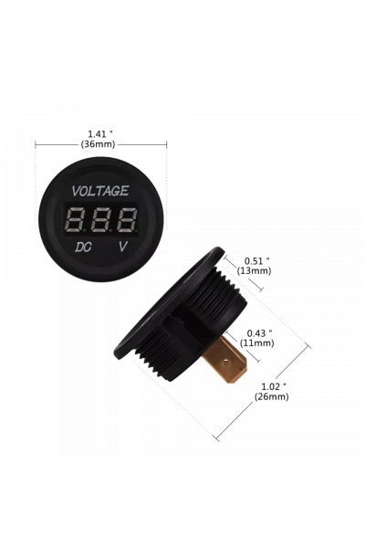 28mm 8-32 VOLT ARASI ÇALIŞABİLEN PANO TİPİ VOLTMETRE MAVİ