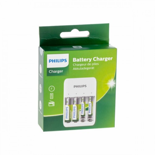 PHİLİPS 4 Lü  AA & AAA NI-CD & NI-MH MİCRO USB PİL ŞARJ ALETİ ve 4 ADET PİL DAHİL