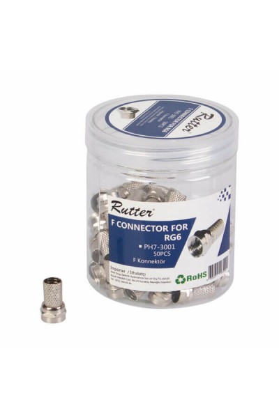 Rutter TV F Konnektör 50 Li PH7-3001 RT-93001 RG6 5009
