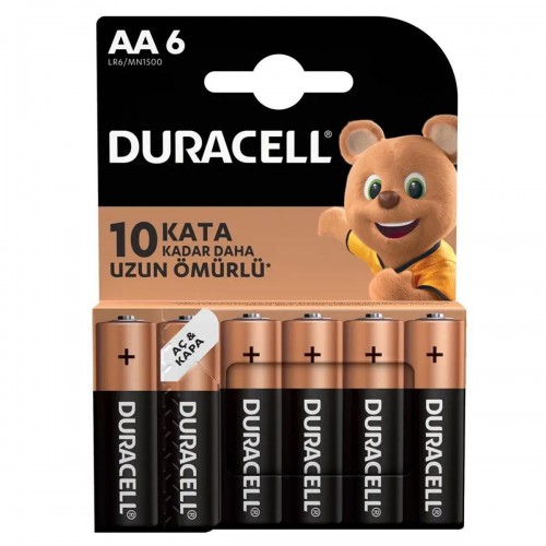 Duracell Alkalin AA Kalem Pil 6'lı Paket Duracell Alkalin AA Kalem Pil 6'lı Paket