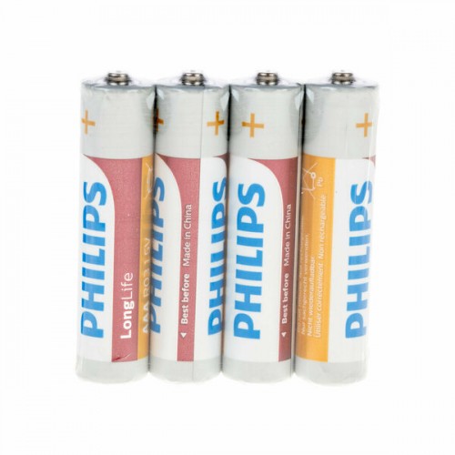 Philips LongLife Çinko AAA İnce Kalem Pil 4'lü Shrink Philips LongLife Çinko AAA İnce Kalem Pil 4'lü Shrink