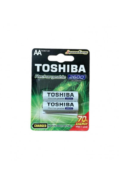 TOSHIBA 1.2V 2600mAh Ni-Mh AA Şarj Edilebilir Kalem Pil 2'Li Paket