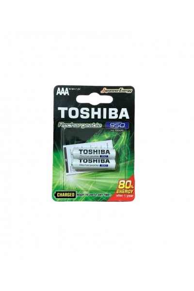 TOSHIBA 1.2V 950 mAh Ni-Mh AAA Şarj Edilebilir İnce Kalem Pil 2'Li Paket