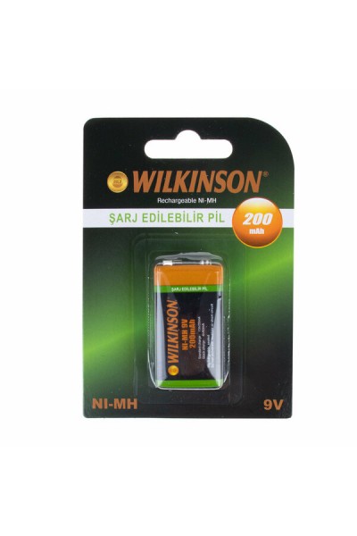 Wilkinson 9V 200 mAh Ni-Mh Şarj Edilebilir Pil