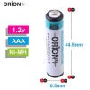 Orion 1.2V 650mAh Ni-Mh AAA Şarj Edilebilir İnce Kalem Pil Bulk