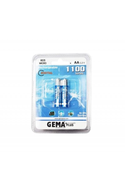 GEMA 1.2V 1100  mAh Ni-Mh AA Şarj Edilebilir Kalem Pil 2'Li Paket