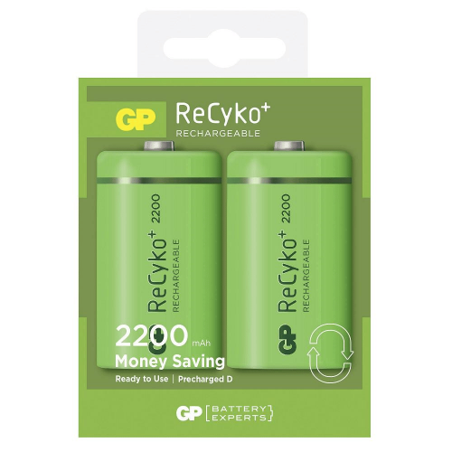 GP Recyko 2200 mAh D Büyük Boy Şarj Edilebilir Pil 2'li Paket