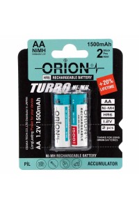 Orion 1.2V 1500 mAh Ni-Mh AA Şarj Edilebilir Kalem Pil 2'Li Paket