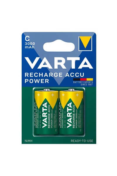 Varta 56714 Power 3000 mAh C Şarj Edilebilir Orta Boy Pil 2'li Paket